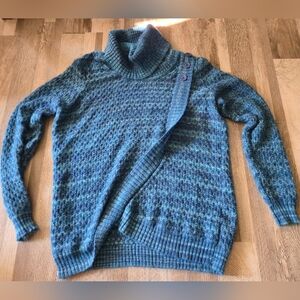Revolution by Ricki's Blue Knit Asymmetrical Sweater - XXL